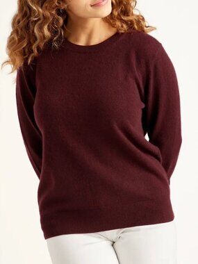 Quince Mongolian Cashmere Crewneck Sweater Burgundy Size XS